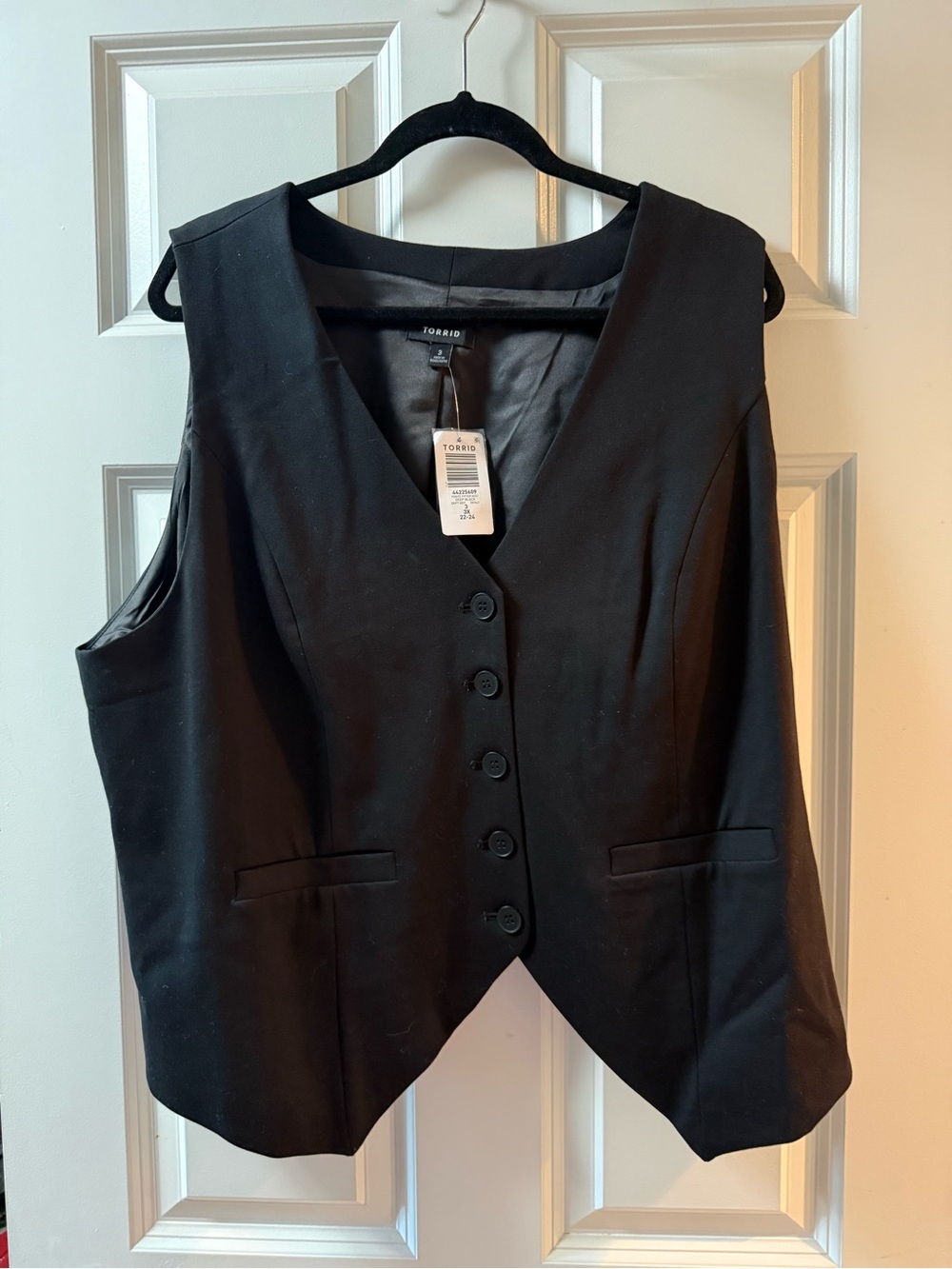torrid Black Button Front V-Neck Vest